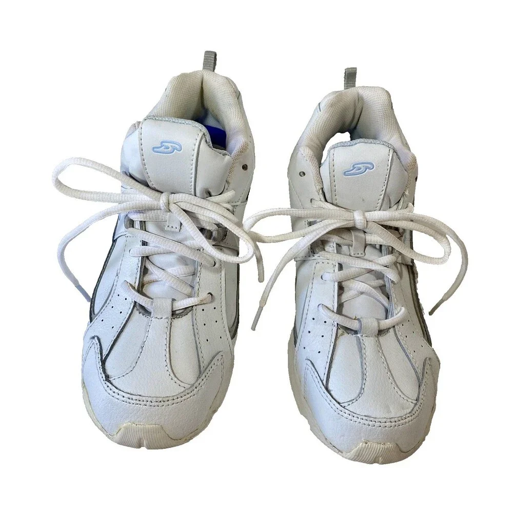 DR. SCHOLLs  Womens Shoes Sz 8 White Leather Lace Up Cushion Gel Walking - Picture 2 of 5